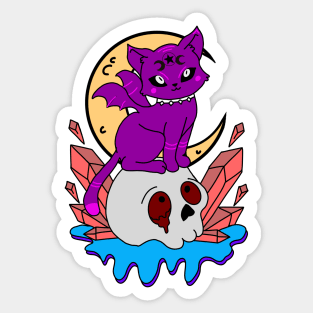 Cute Mystical Cat Skull Sticker